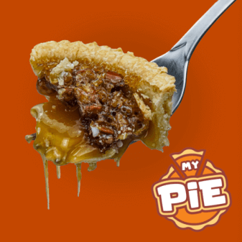 Slice of pie on fork 